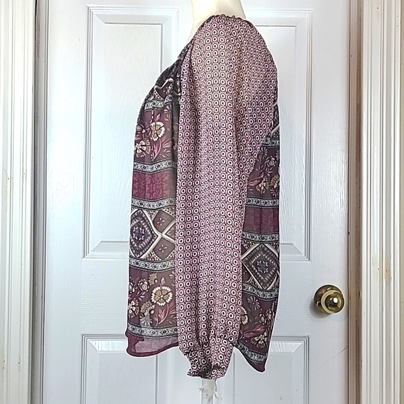 Halo Boho Mixed Prints Blouse - Picture 6 of 12